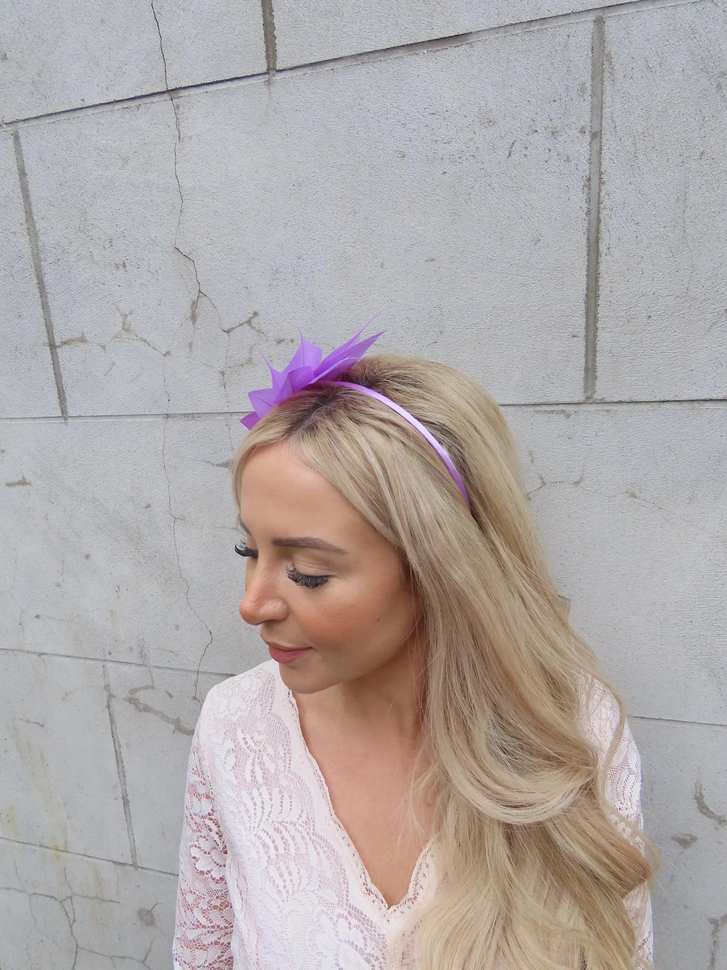 Lilac Feather Fascinator Headband
