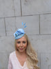 Light Blue Rose Flower Pillbox Hat