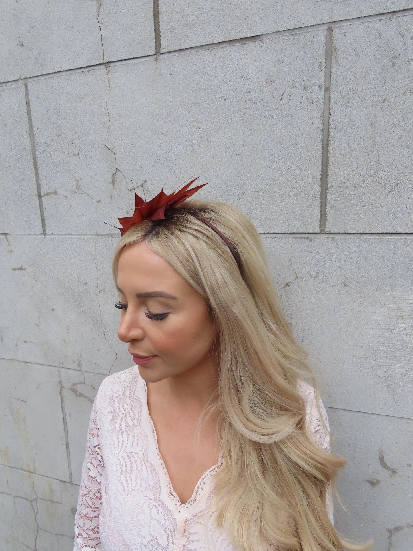 Brown Feather Fascinator on a Thin Headband