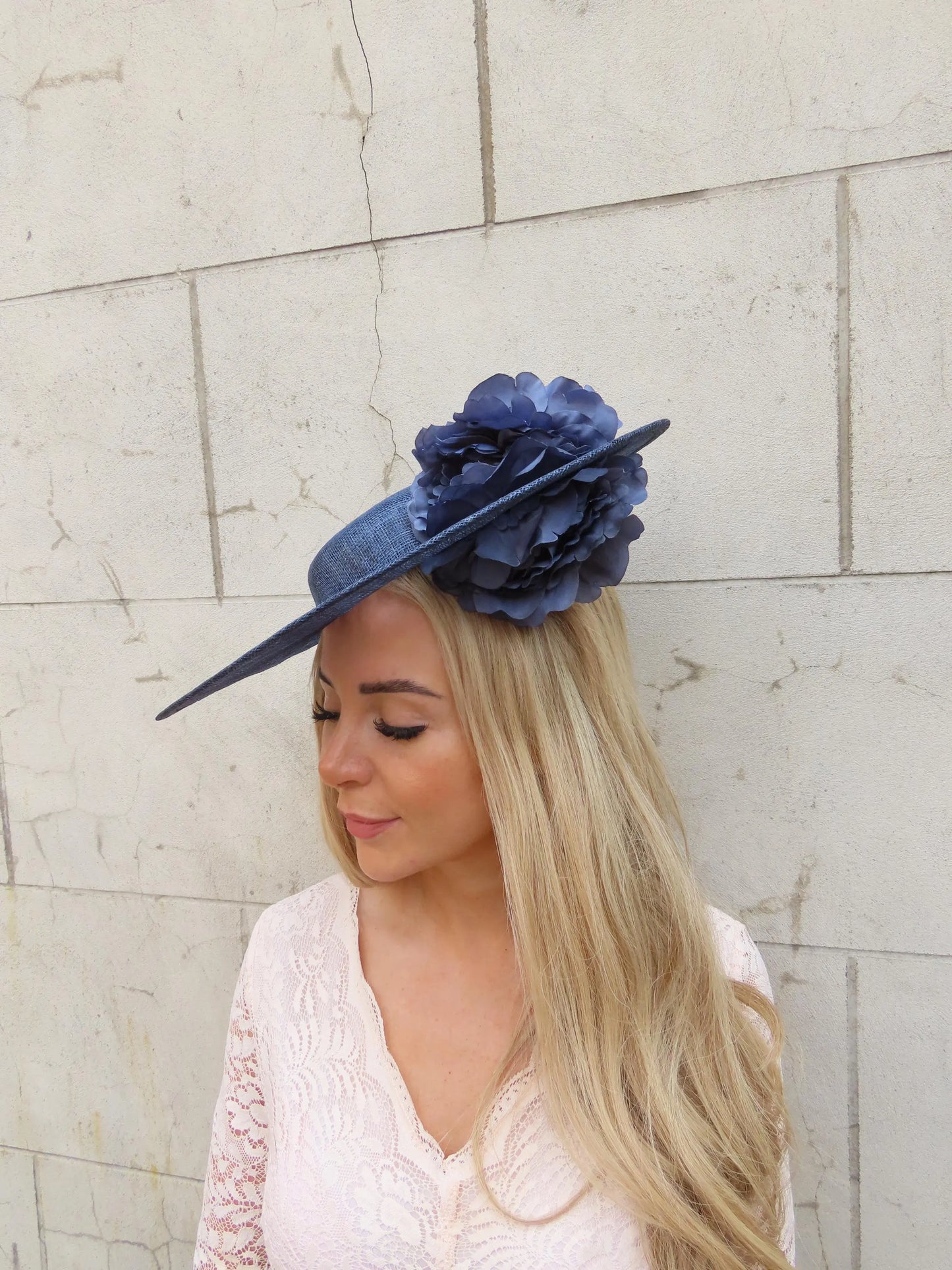 Navy Blue Boater Hat