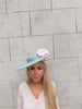 Large Sage & Blush Flower Boater Hatinator