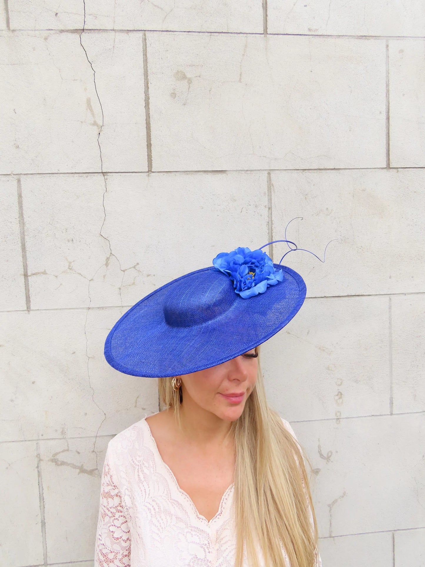 Royal Blue Boater Hat Fascinator