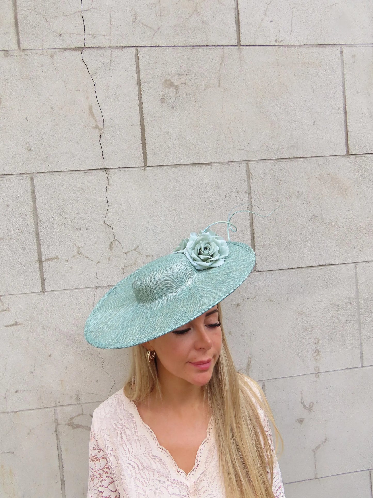 Large Sage Flower Boater Hatinator