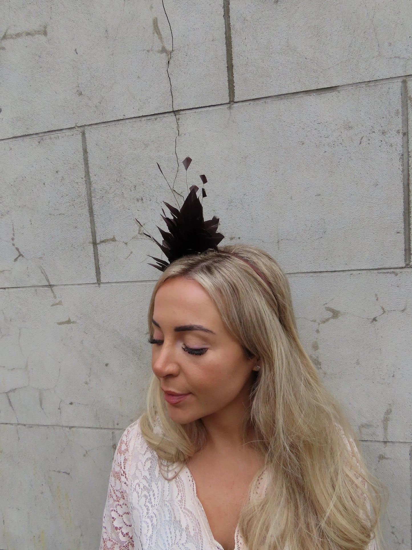 Dark Brown Feather Fascinator