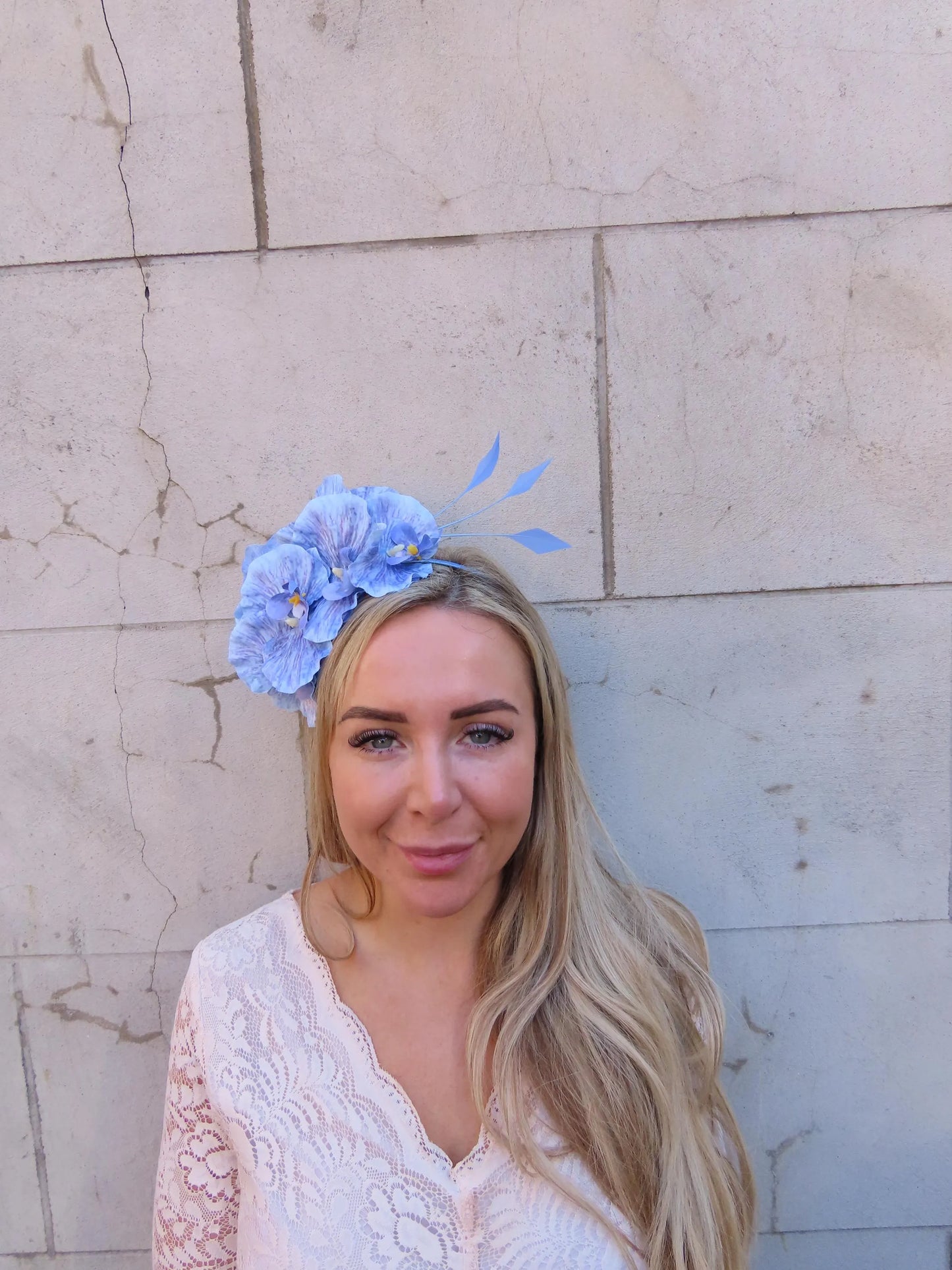 Cornflower Blue Orchid Fascinator