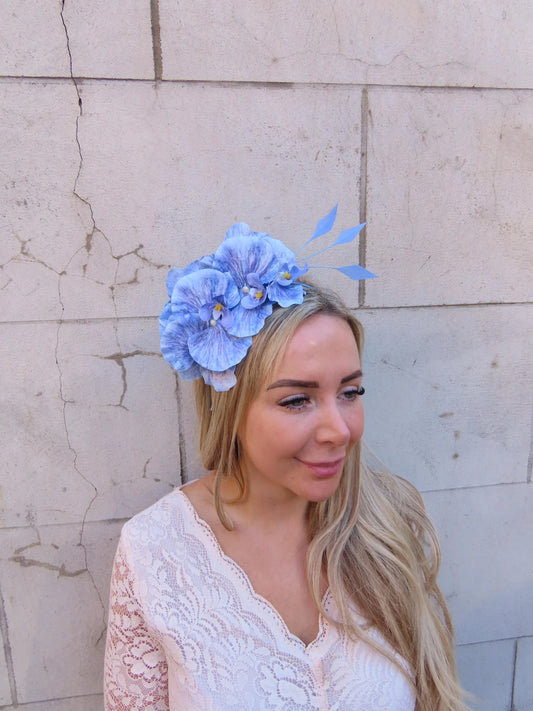 Cornflower Blue Orchid Fascinator
