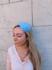 Sky Blue Feather Fascinator Headband