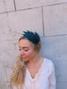 Teal Spotted Feather Headpiece