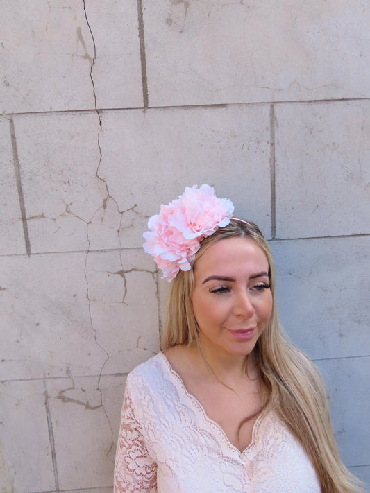 Large Blush Pink Peony Flower Headpiece