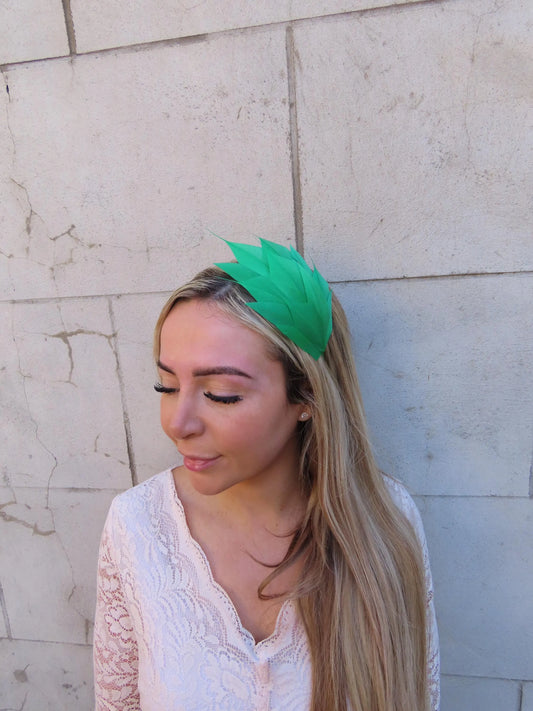 Emerald Green Thin Feather Headband