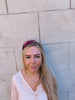 Pink & Black Spotted Feather Headpiece