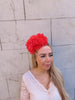 Large Red Peony Flower Fascinator