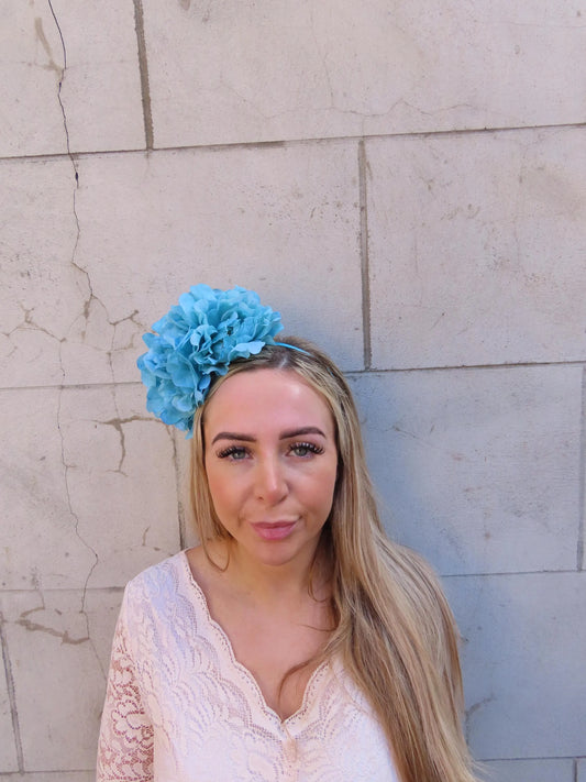 Turquoise Flower Peony Headband