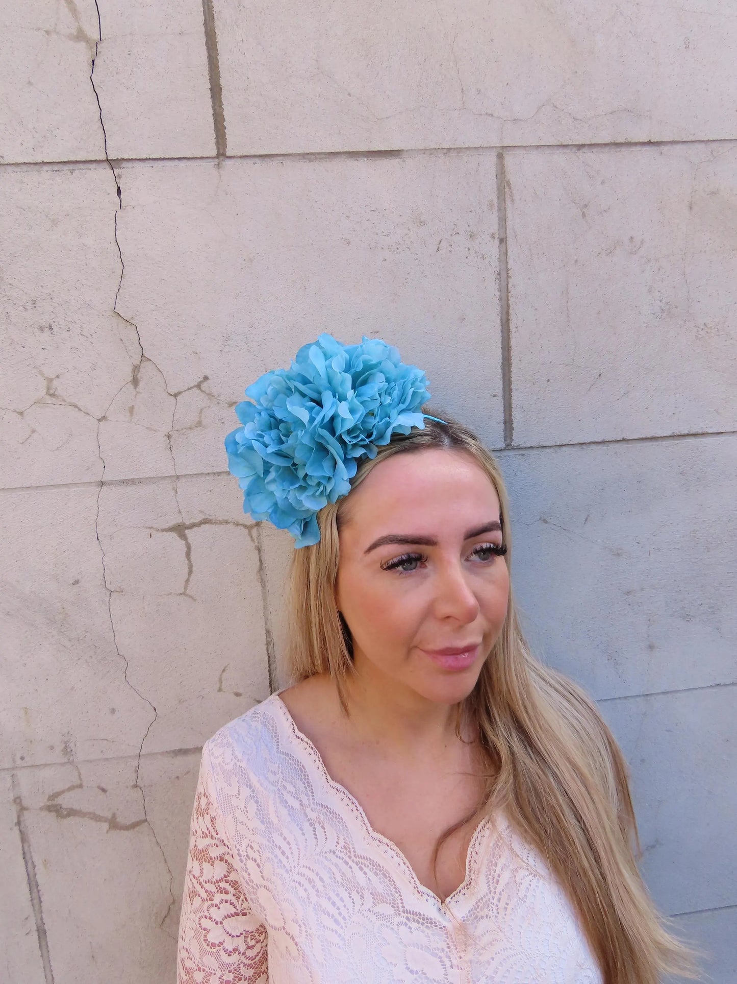 Turquoise Flower Peony Headband