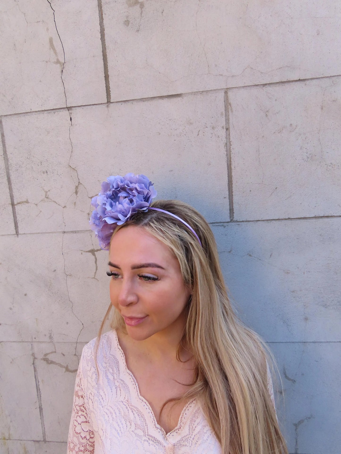 Large Lavender Peony Flower Headpiece