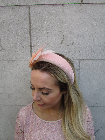 Blush Pink Feather Fascinator Headband