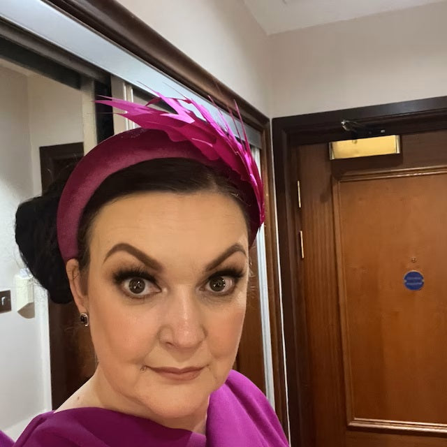 Magenta Feather Headpiece