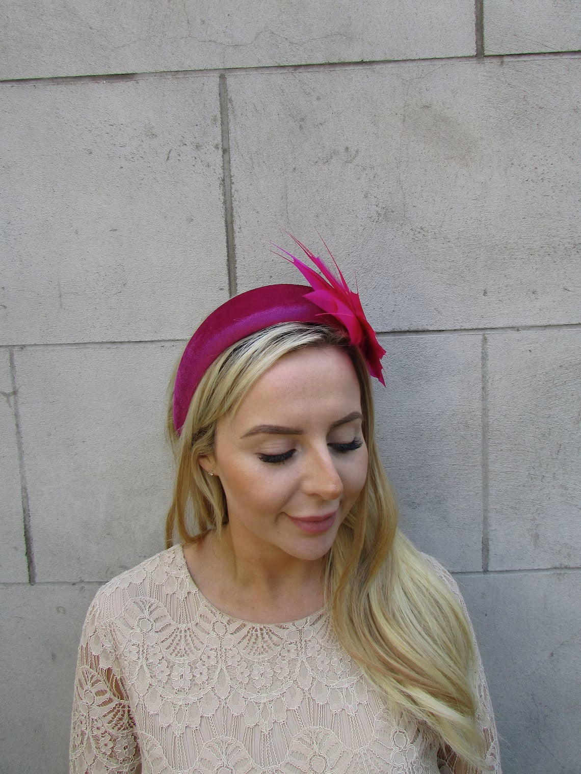Magenta Feather Headpiece