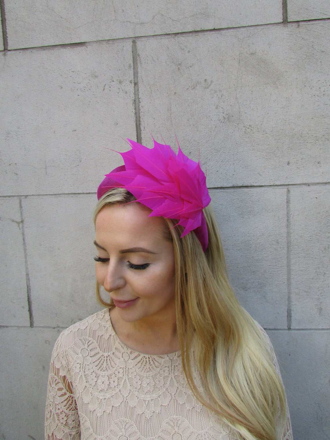 Magenta Feather Headpiece
