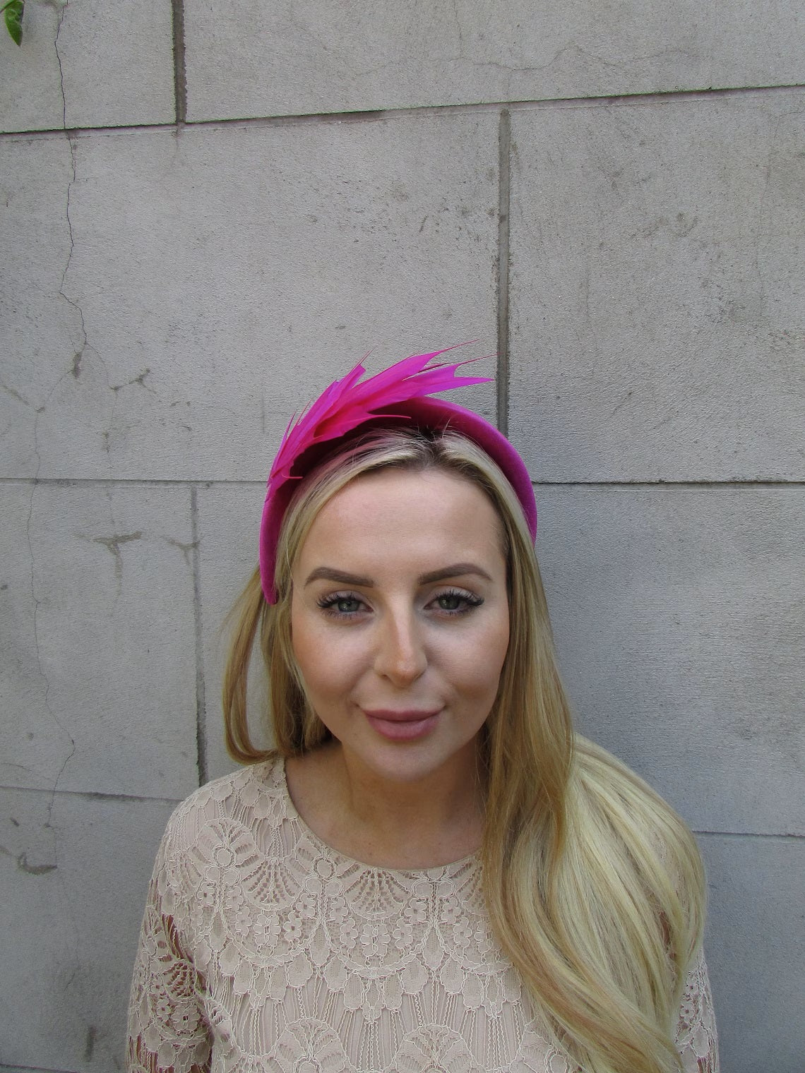 Magenta Feather Headpiece