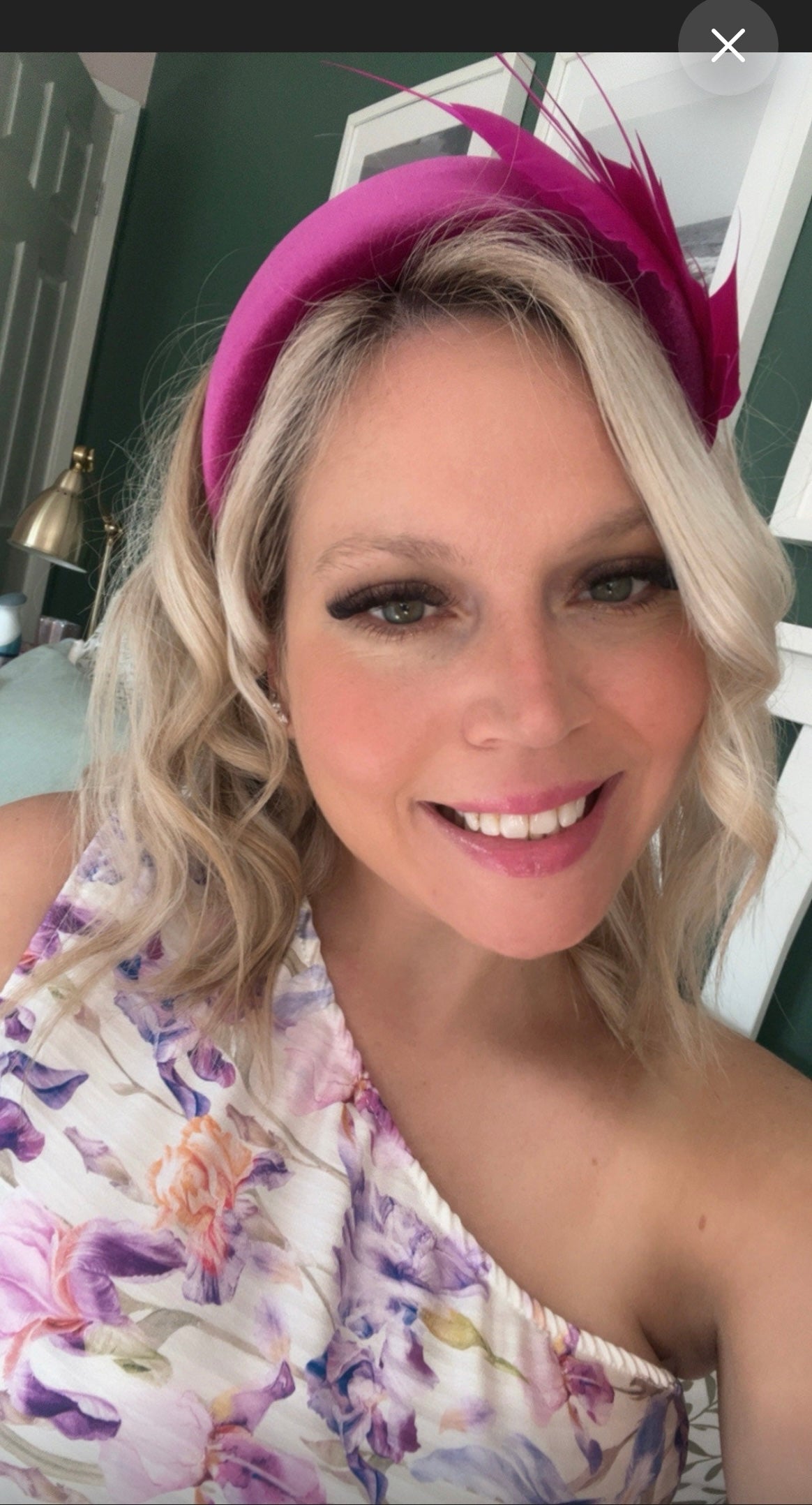 Magenta Feather Headpiece