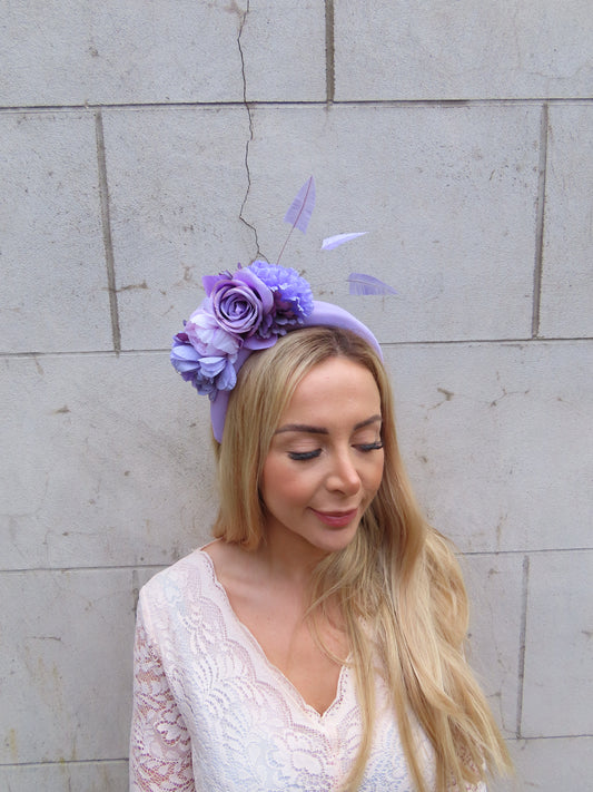 Lavender Flower Fascinator Headband