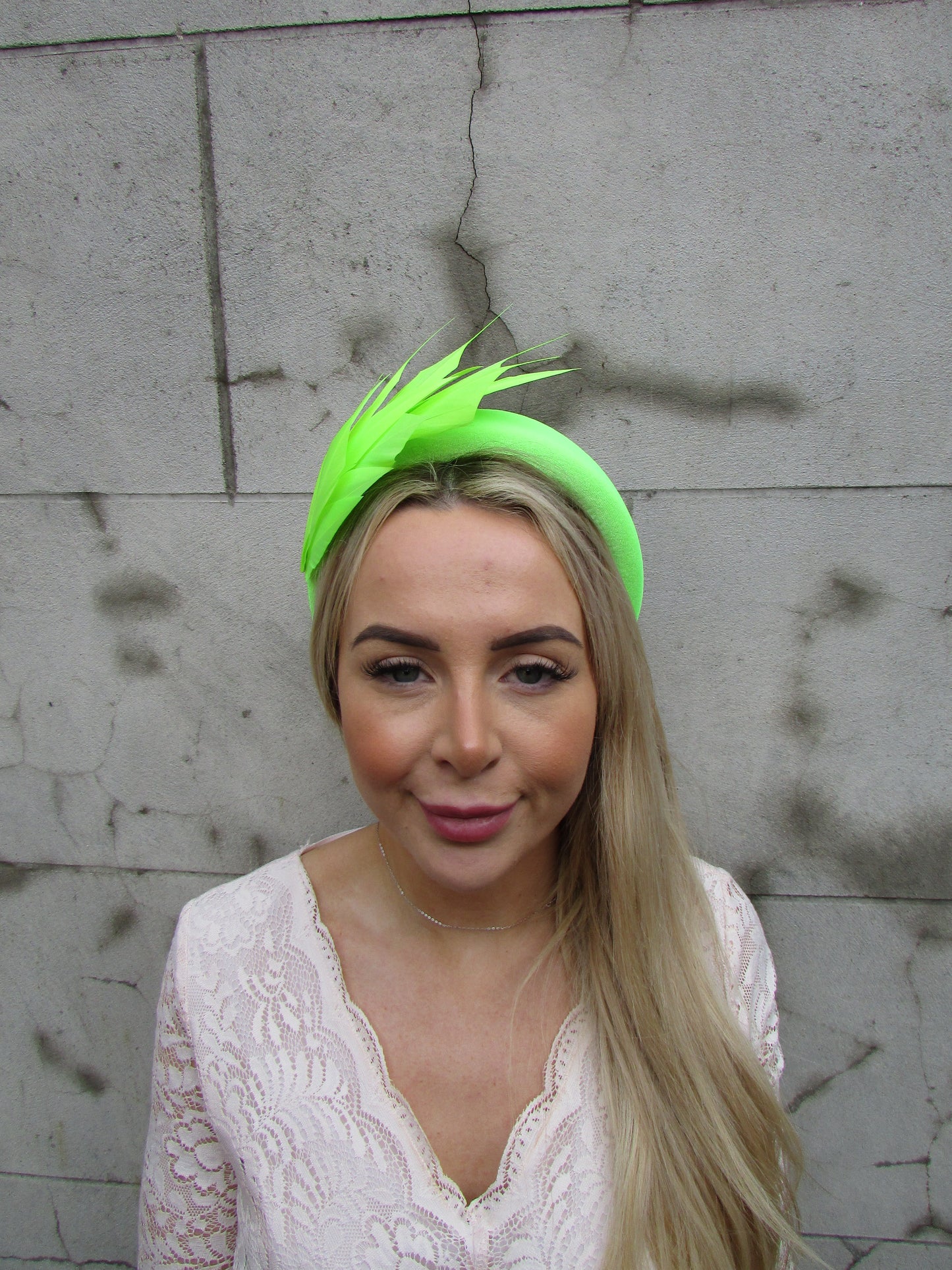 Lime Feather Fascinator Headband