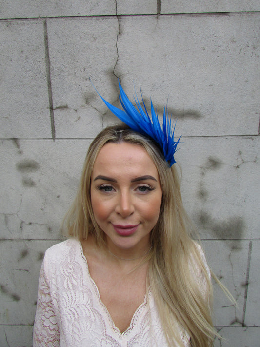 Electric Blue Feather Headpiece