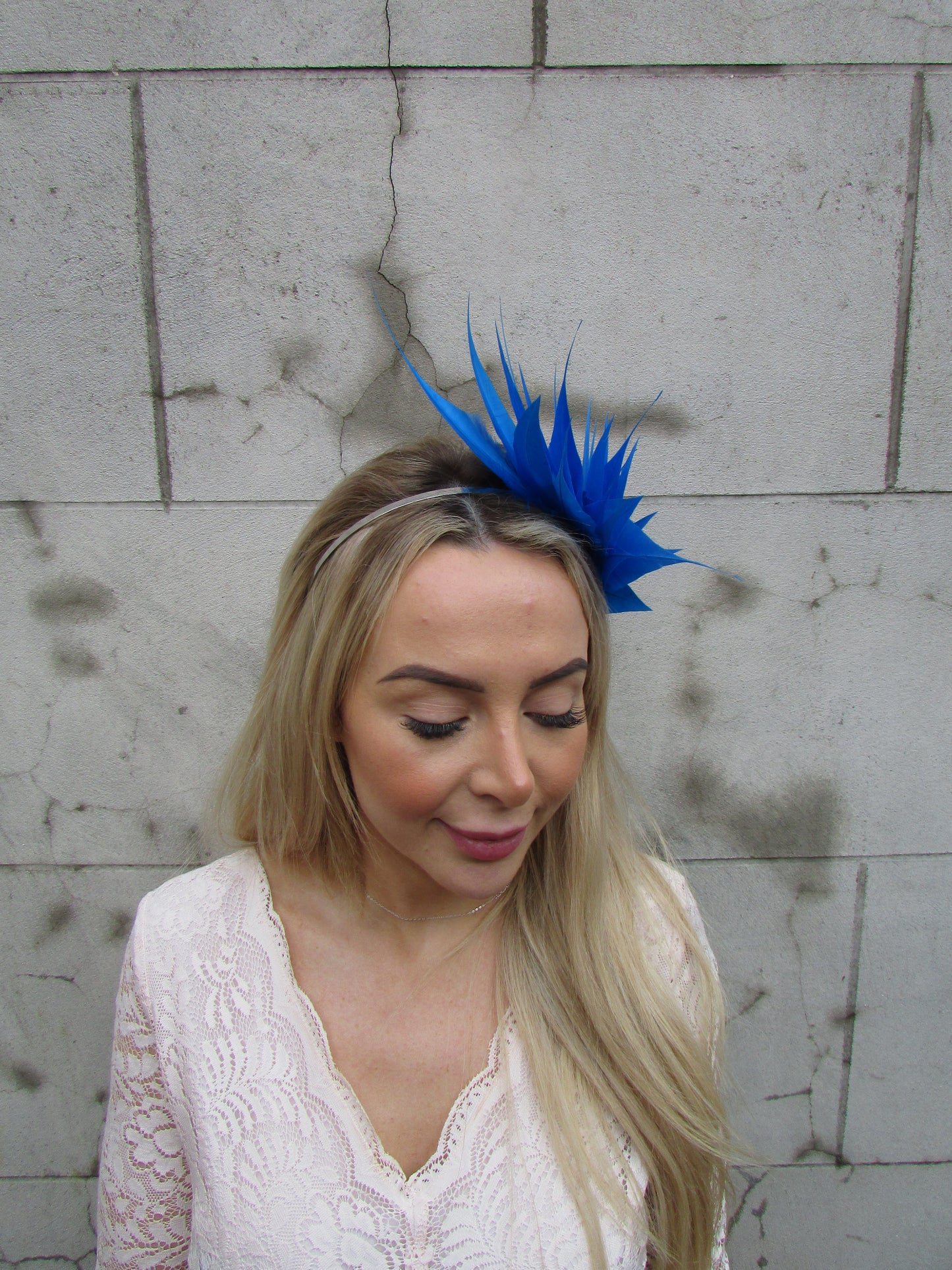 Electric Blue Feather Headpiece