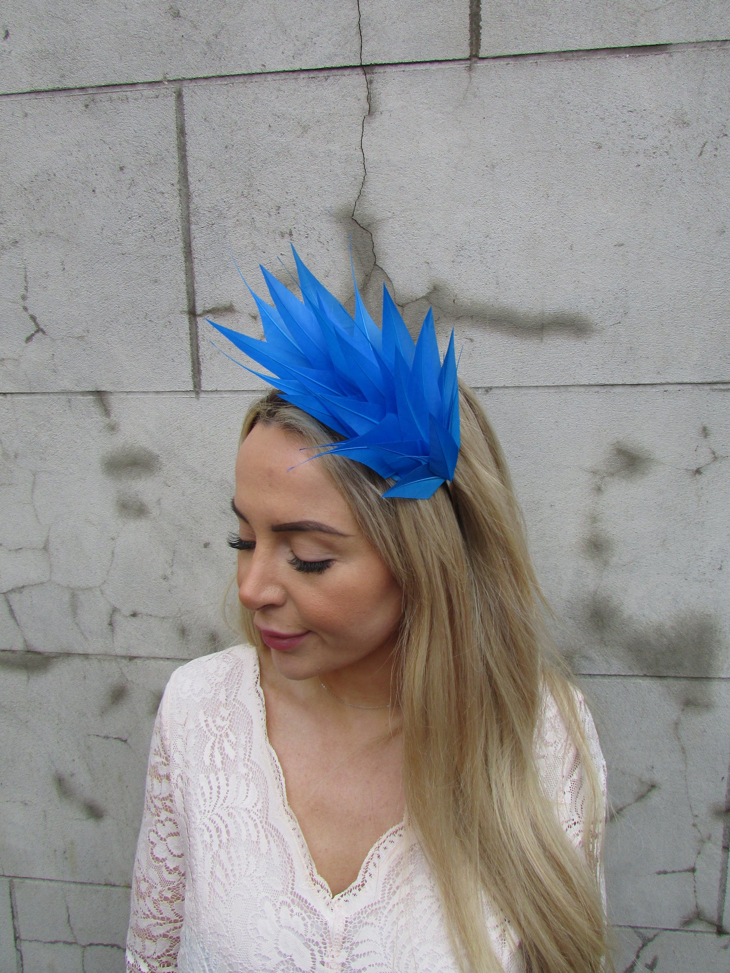 Electric Blue Feather Headpiece