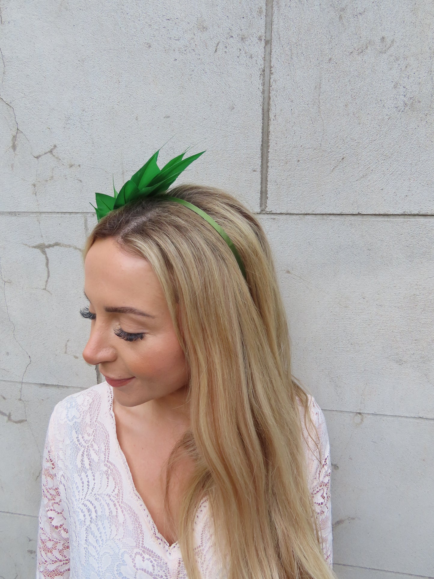 Olive Green Feather Fascinator Headband