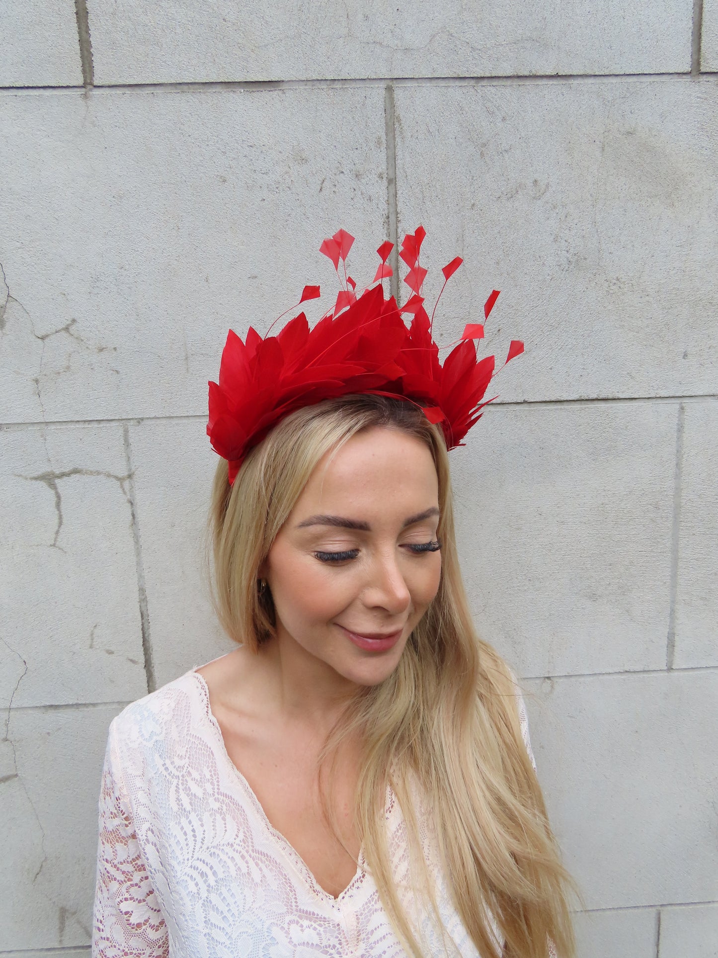 Red Feather Crown Headpiece