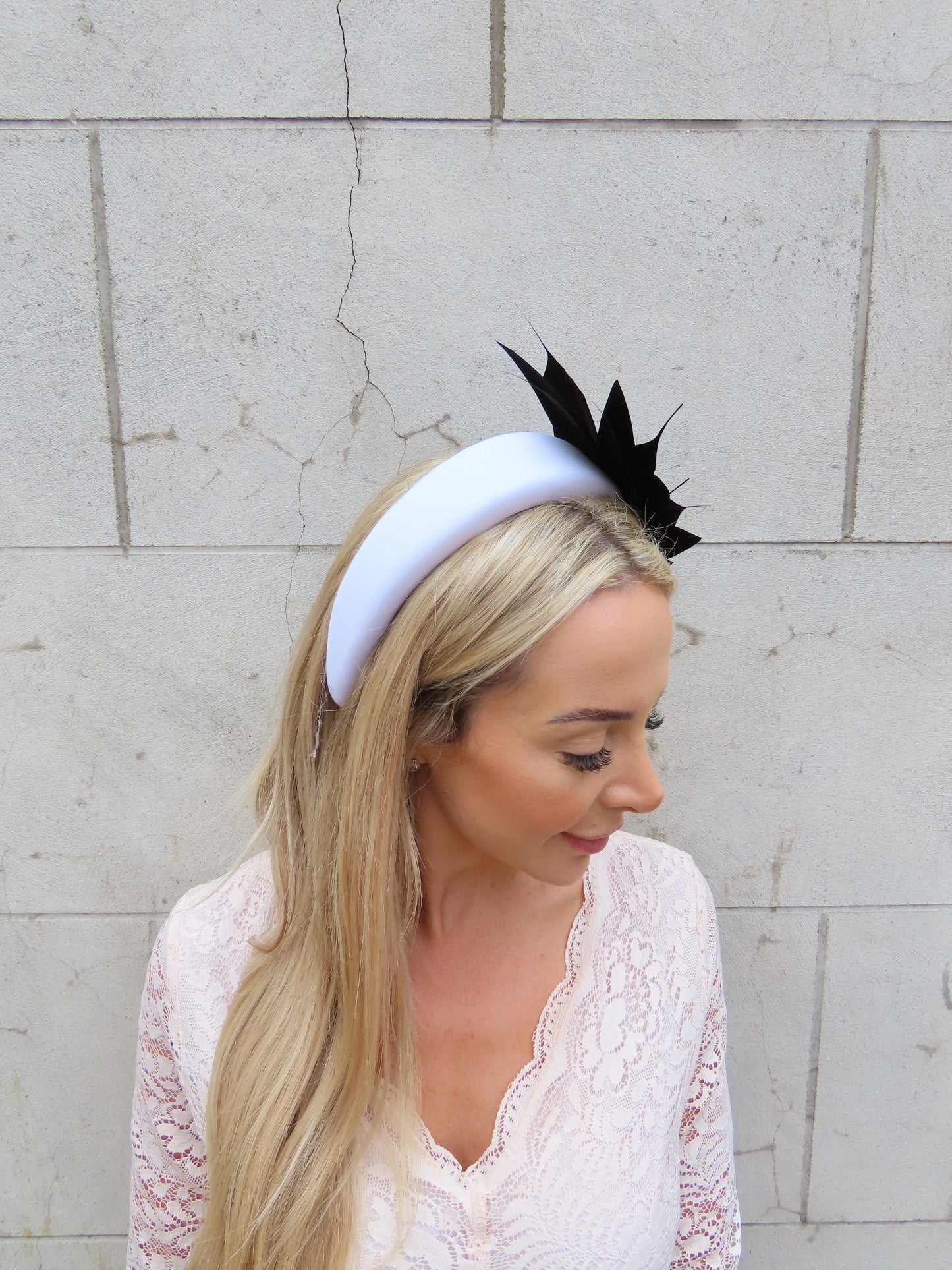 Black & White Feather Fascinator Headband