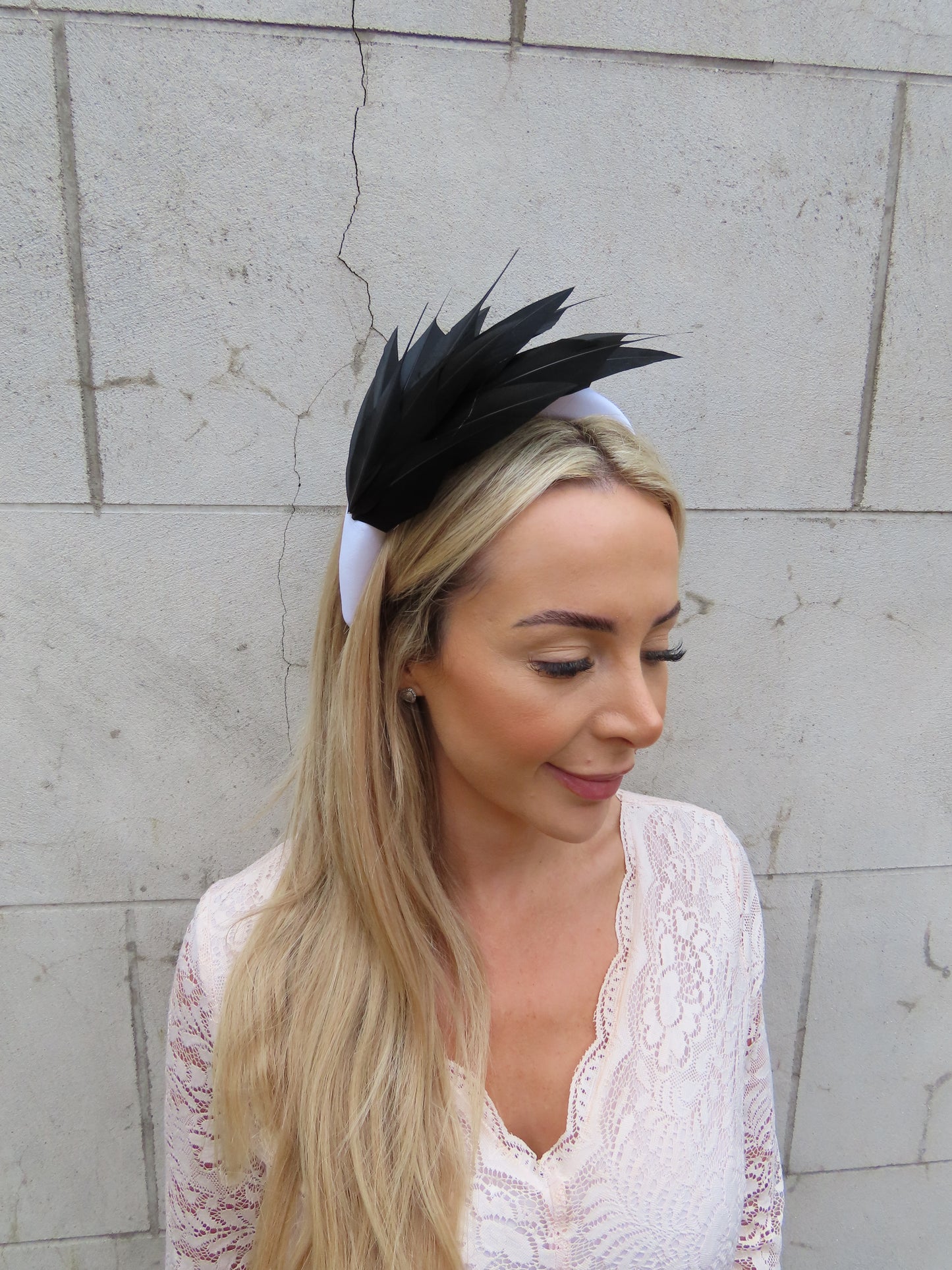 Black & White Feather Fascinator Headband