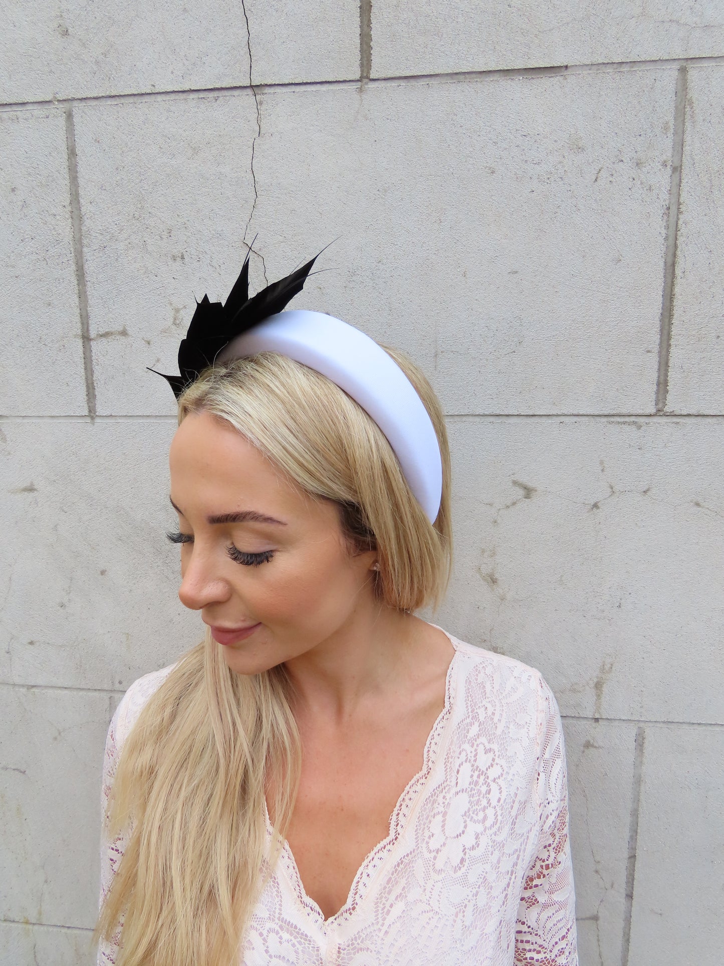 Black & White Feather Fascinator Headband