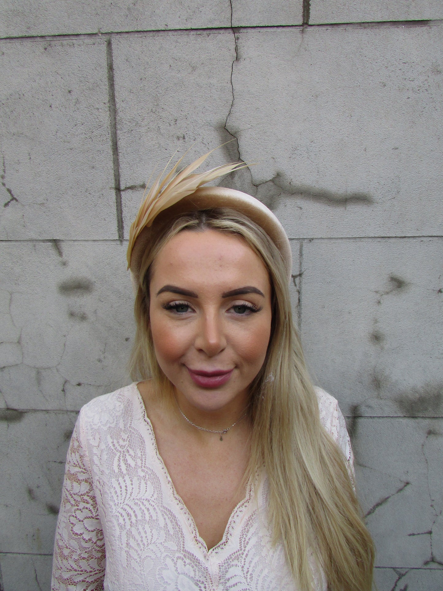 Beige Feather Headpiece