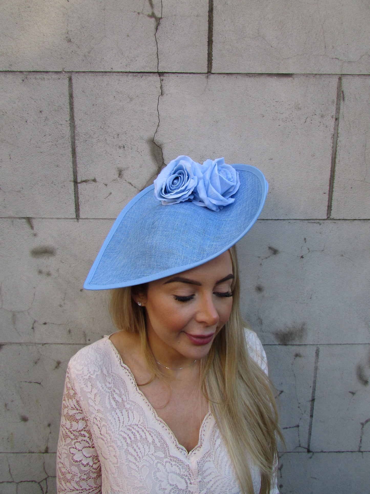 Light Blue Dramatic Rose Flower Teardrop