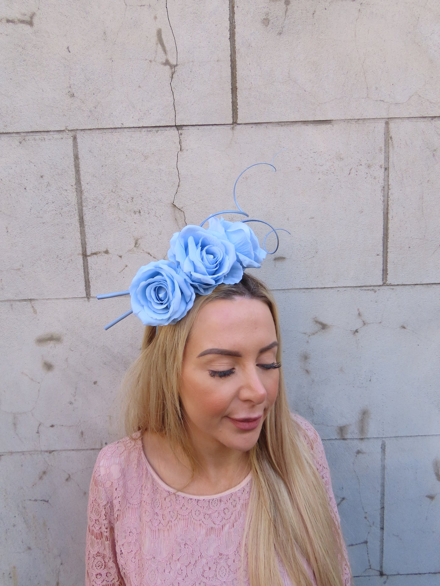 Light Blue Rose Statement Headband