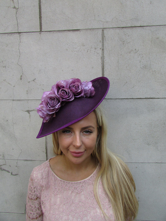 Plum Rose Flower Teardrop Hatinator
