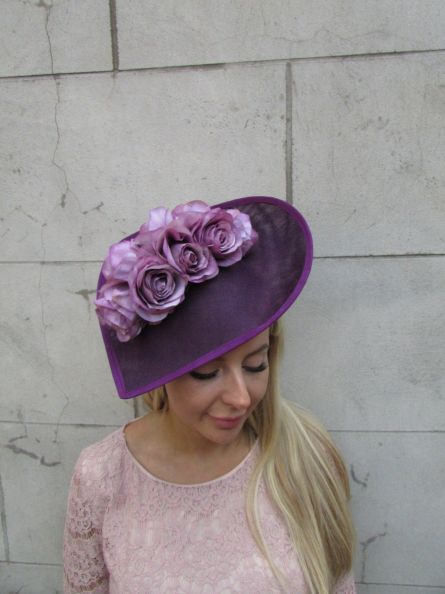 Plum Rose Flower Teardrop Hatinator