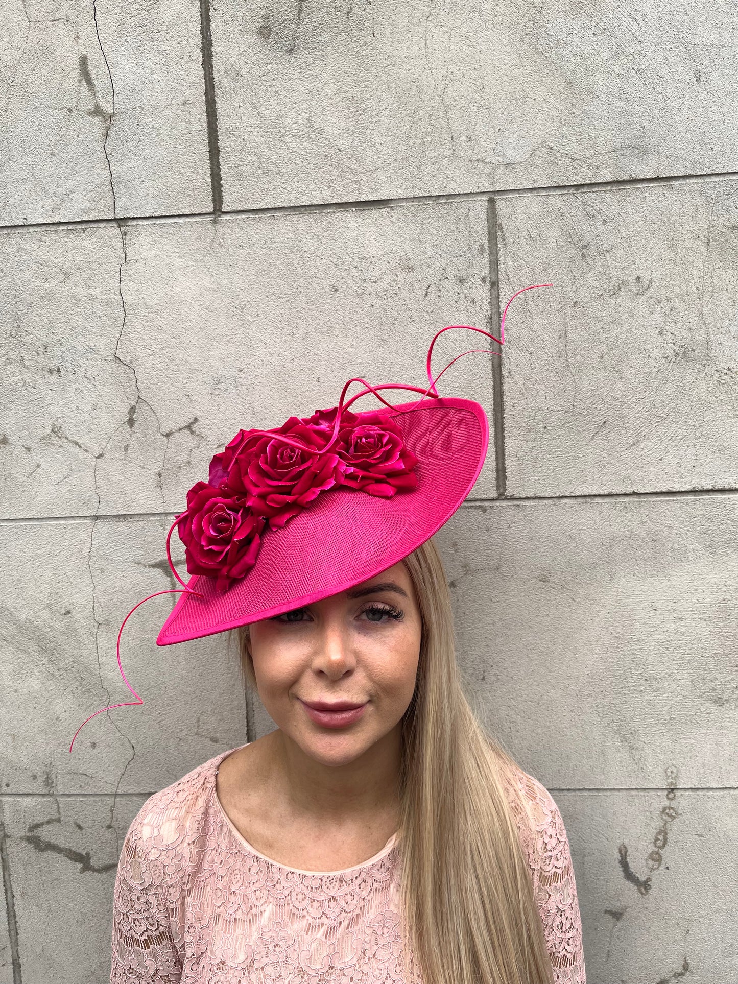 Fuchsia Pink Flower Teardrop Hatinator