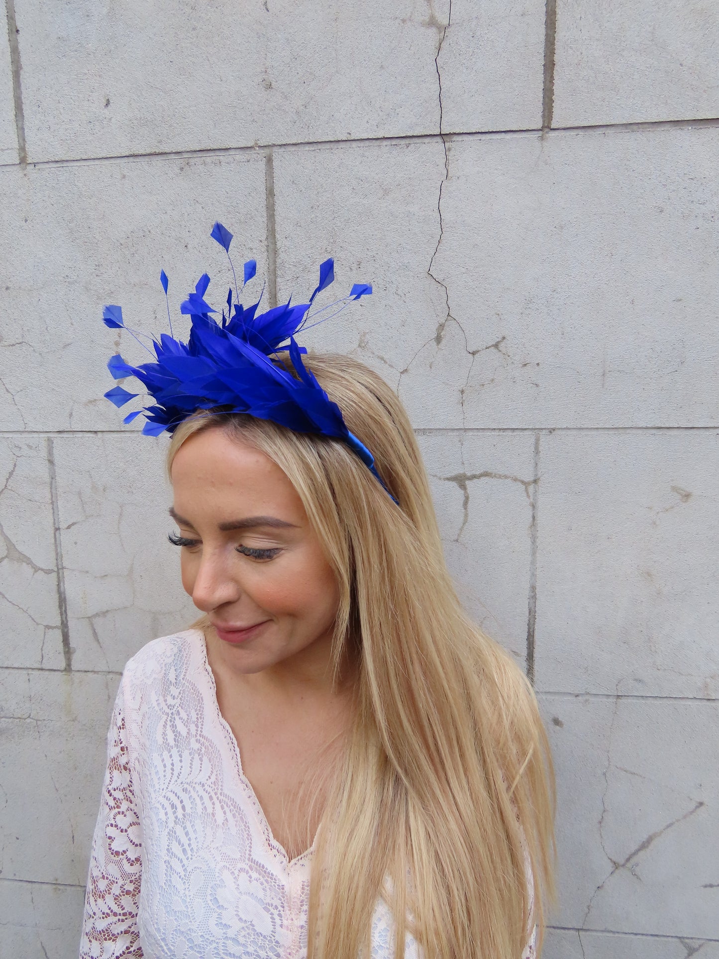 Royal Blue Feather Crown Fascinator