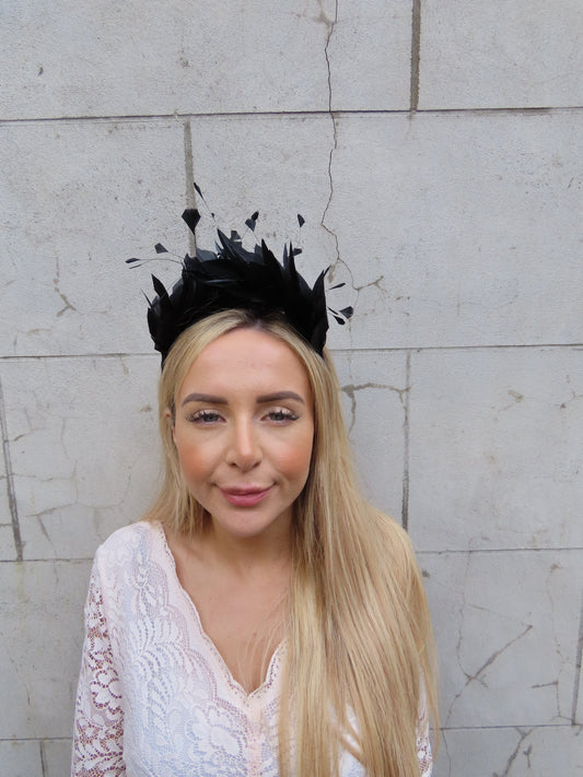 Black Feather Crown Fascinator