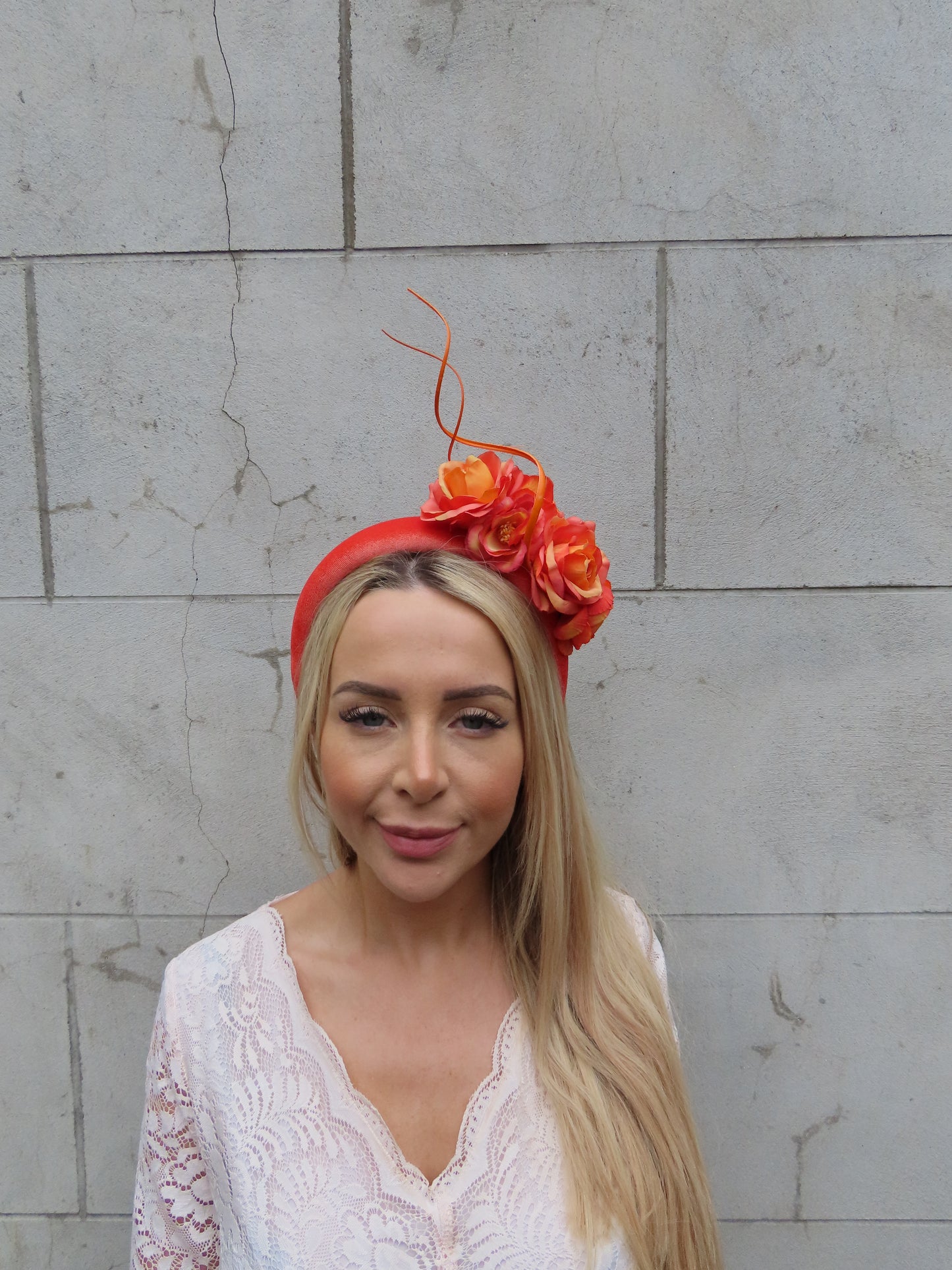 Burnt Orange Rose Flower Fascinator