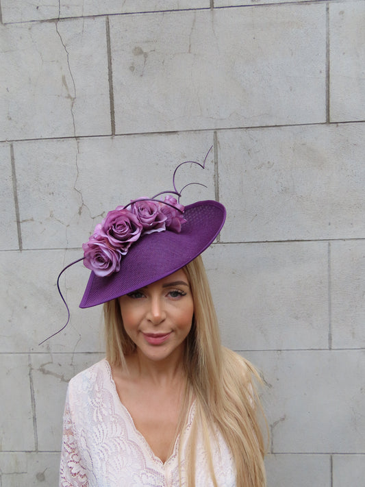 Plum Rose Floral Teardrop Hatinator