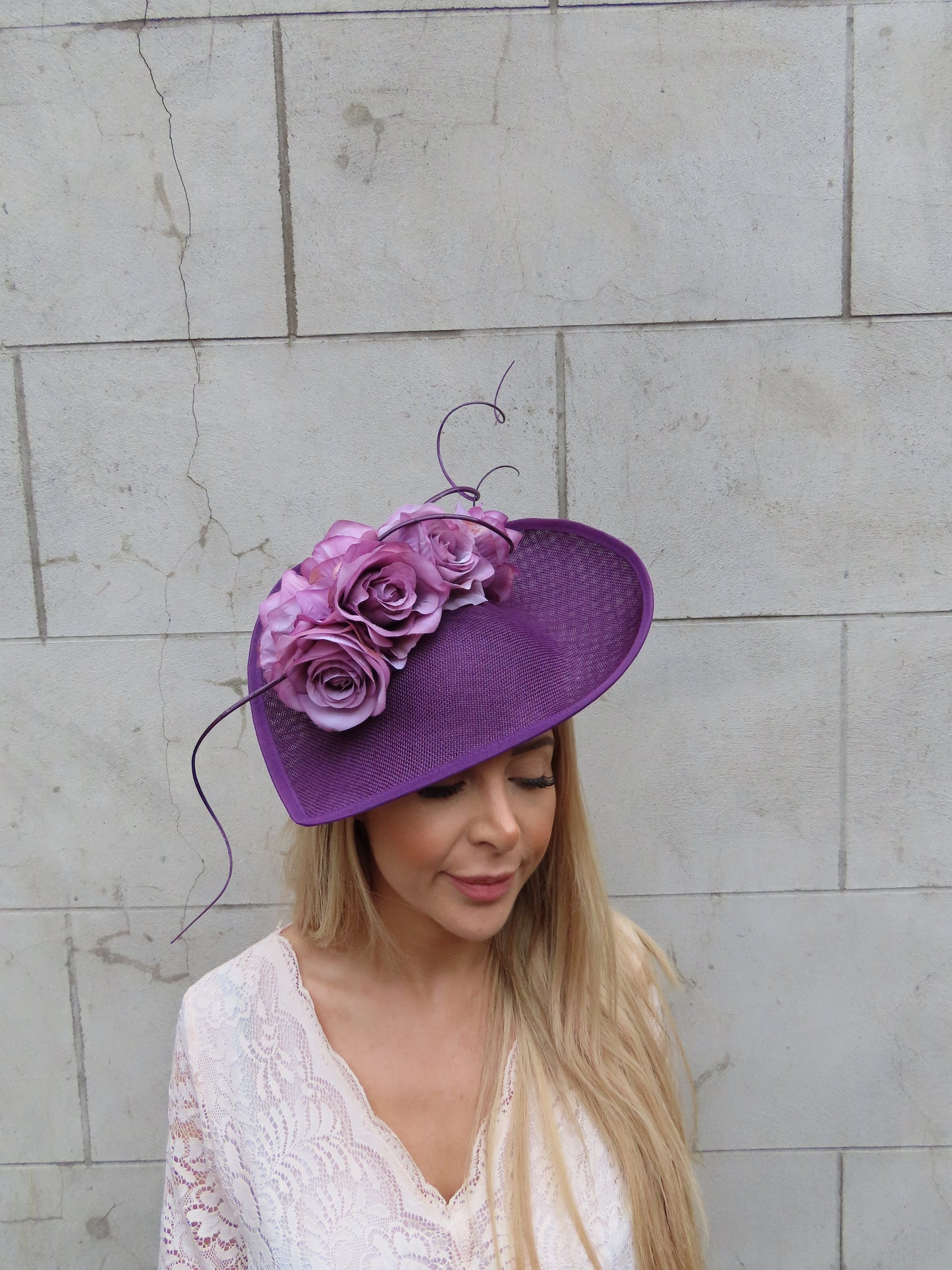 Plum Rose Floral Teardrop Hatinator