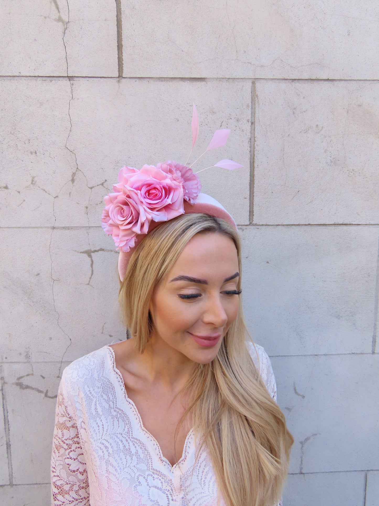 Dusky Pink Flower Fascinator