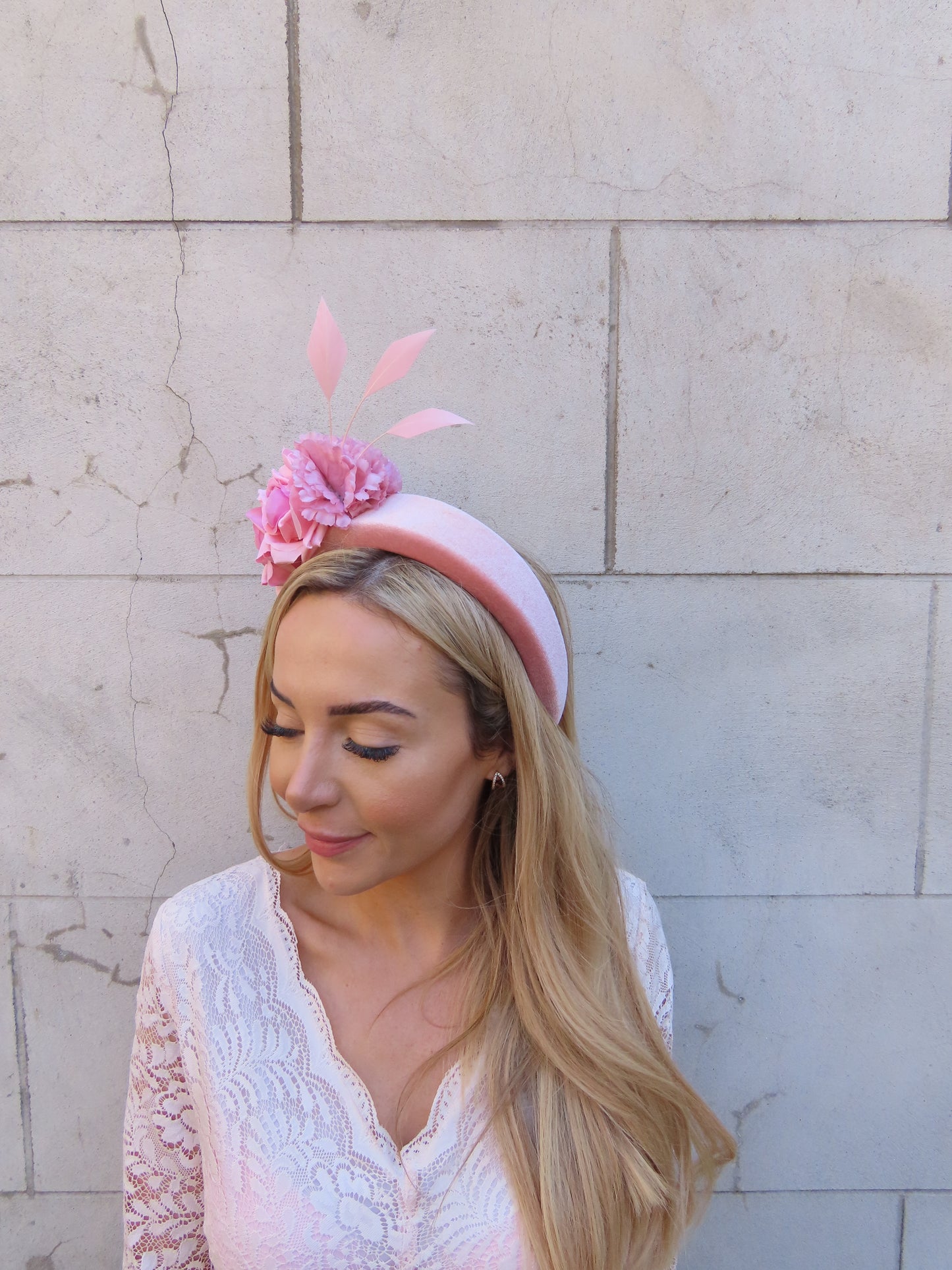 Dusky Pink Flower Fascinator