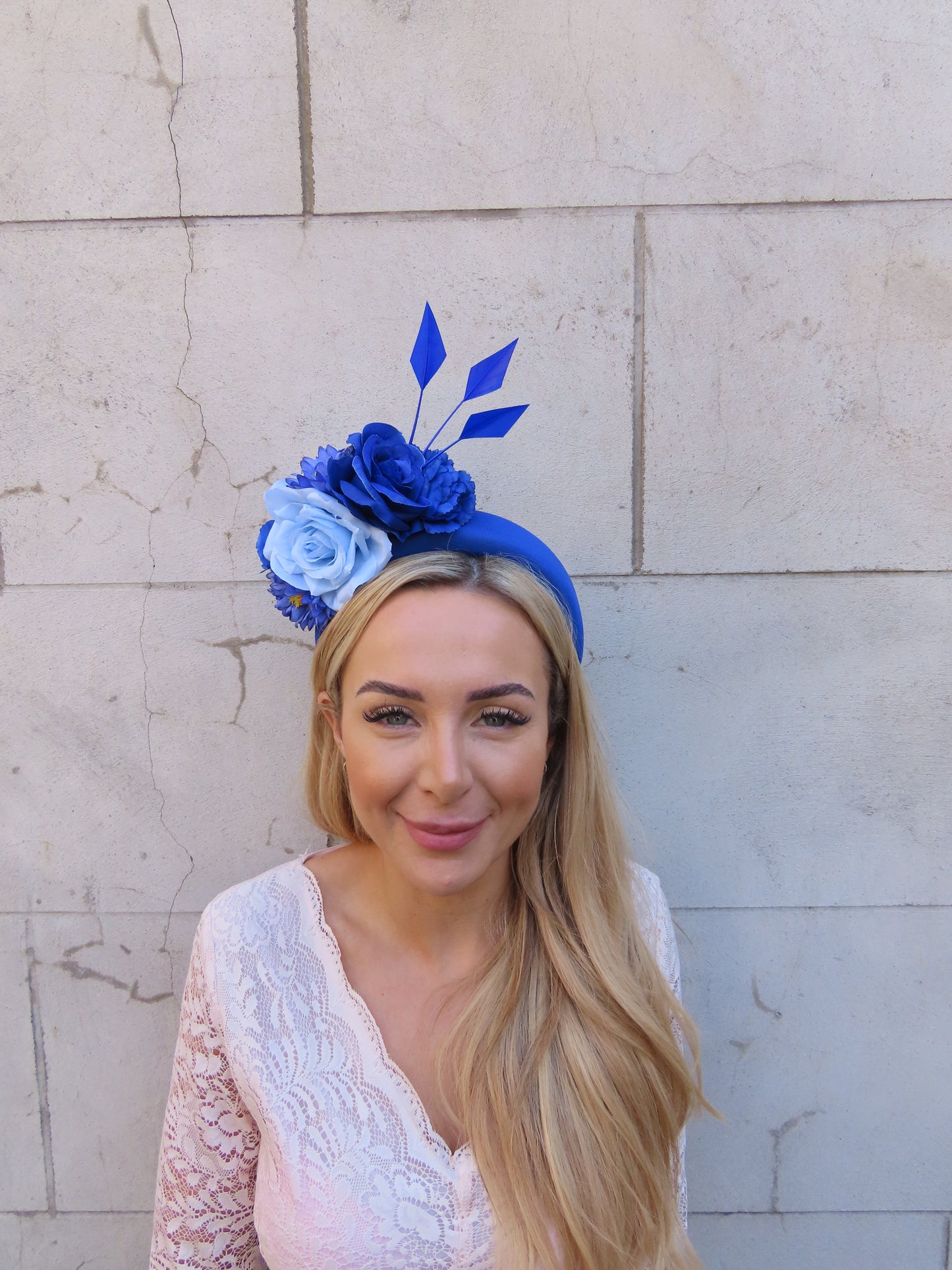 Royal & Light Blue Flower Headpiece