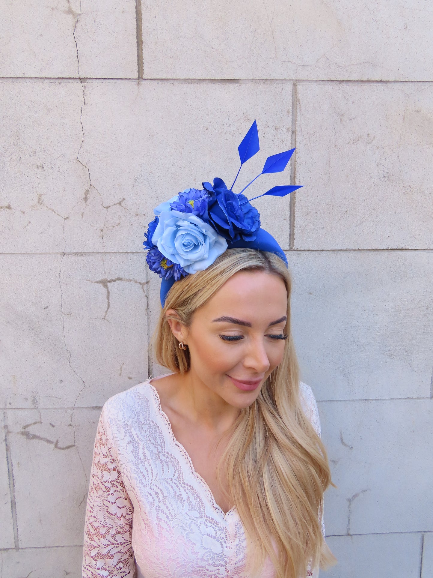 Royal & Light Blue Flower Headpiece